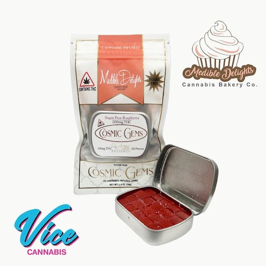 Vice Cannabis - Medible Delights: Sugar Free Raspberry Candy 200mg - 1