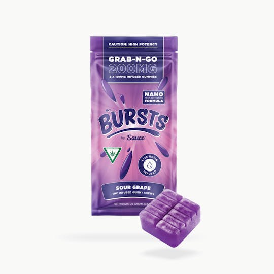 Sauce. - Sauce Bursts - Sour Grape - 200MG Live Resin Edibles (MI) - 1