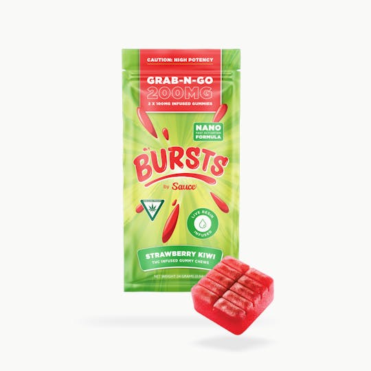 Sauce. - Sauce Bursts - Strawberry Kiwi - 200MG Live Resin Edibles (MI) - 1