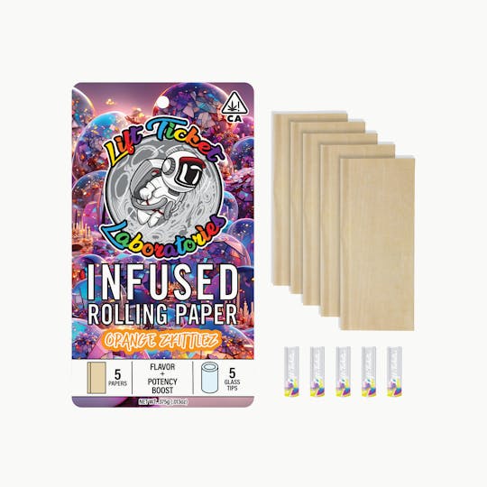Lift Tickets - Orange Zkittlez Live Resin Infused Rolling Paper - 5 pack - 1