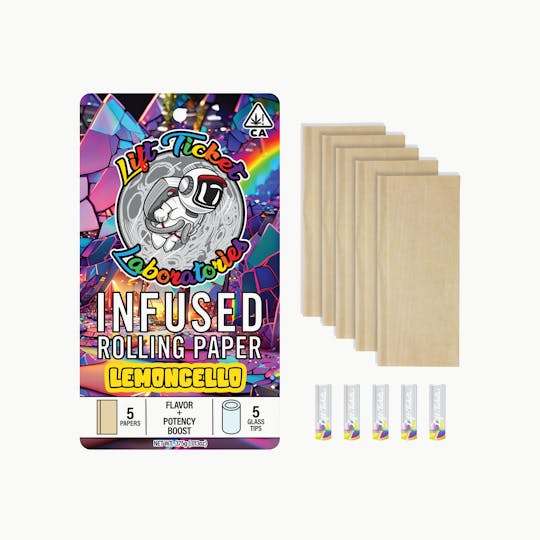 Lift Tickets - Lemoncello Live Resin Infused Rolling Paper - 5 pack - 1