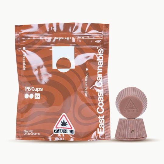 East Coast Cannabis - Peanut Butter Cups - 1:1 THC:CBD - 20mg/2pk - 1
