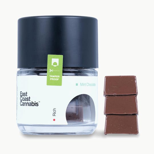 East Coast Cannabis - Peaks - Mint Dark Chocolate - 100mg/10pk - 1