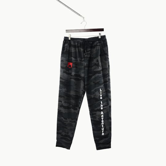 East Coast Cannabis - Live the Adventure Sweatpants - Black Camo - 1