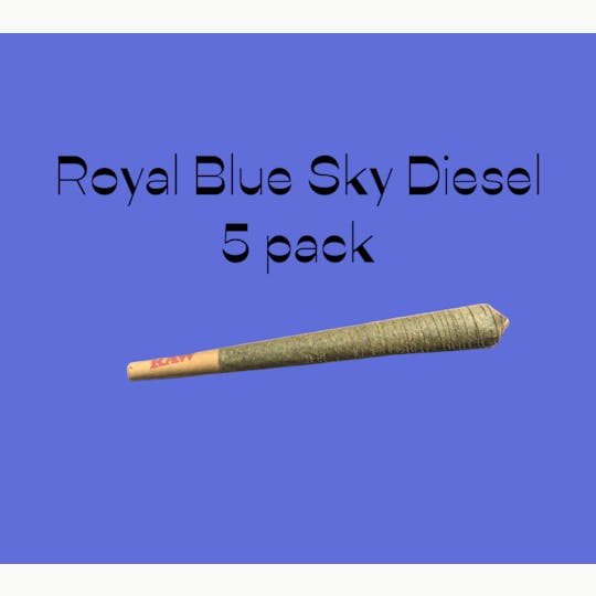 Daedalus Craft Cannabis - Royal Blue Sky Diesel Pre-Roll w/ Rosin & Kief Coating - 1 1/4s - 5 pack - 1