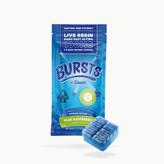 Sauce. - Sauce Bursts - Blue Raspberry - 100MG Live Resin Edibles (CA) - 1