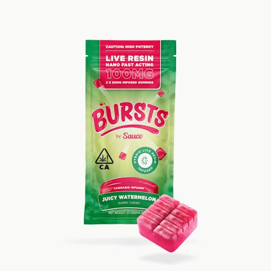 Sauce. - Sauce Bursts - Juicy Watermelon - 100MG Live Resin Edibles (CA) - 1