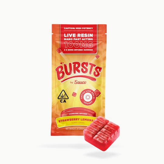 Sauce. - Sauce Bursts - Strawberry Lemonade - 100MG Live Resin Edibles (CA) - 1