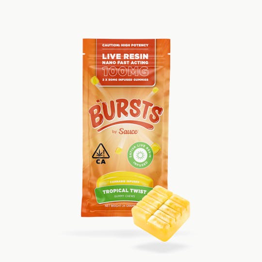 Sauce. - Sauce Bursts - Tropical Twist- 100MG Live Resin Edibles (CA) - 1