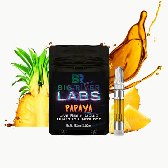 Big River Cannabis Company - Live Resin Liquid Diamonds 1g Vape Cart - PAPAYA - 1