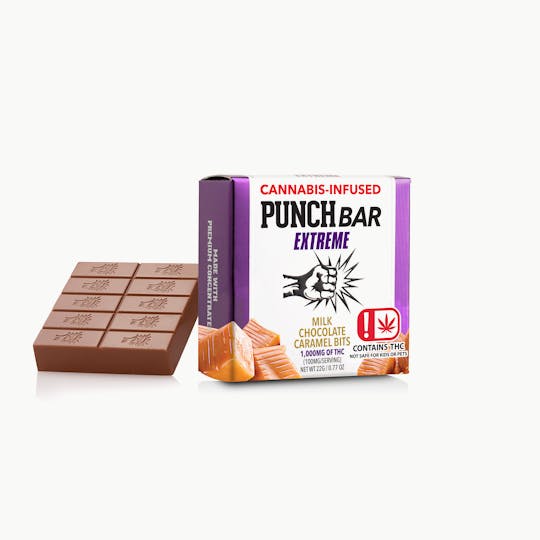 Punch Edibles & Extracts - Milk Chocolate Caramel Extreme PunchBar 1,000mg (OK) - 1