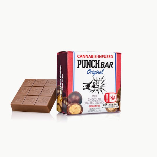 Punch Edibles & Extracts - Milk Chocolate Malted Crunch PunchBar 225mg (OK) - 1
