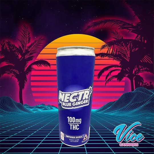 Vice Cannabis - Nectr Infused Blue Ginger Soda: 100mg THC - 1