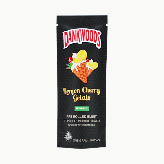 DANK - DANKWOODS - LEMON CHERRY GELATO - 1G INFUSED PRE ROLLED BLUNT - 1