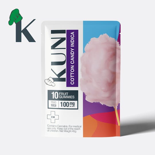 KUNI - Cotton Candy Gummies 10mg Indica 100mg - 1