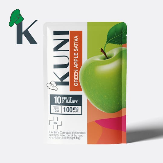 KUNI - Green Apple Gummies 10mg Sativa 100mg - 1