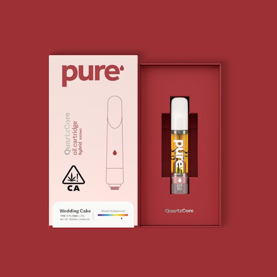 Pure Vape - Pure Cannabis Extract 1g Cartridge - Wedding Cake - Hybrid - 1