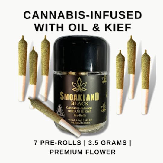Smoakland - BLACK - Infused Pre-Rolls - Maui Wowie (S) 7pk - 3.5g - 1