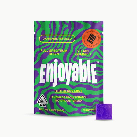 Enjoyable - Enjoyable Full Spectrum Rosin Blueberry Mint Vegan Gummies 100mg - 1