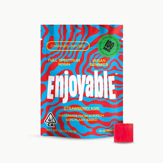Enjoyable - Enjoyable Full Spectrum Rosin Strawberry Kiwi Vegan Gummies 100mg - 1