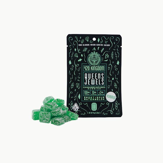 420 Kingdom - Queen's Jewels - Sweet & Sour Watermelon - 100mg Gummies - 10pk - 1
