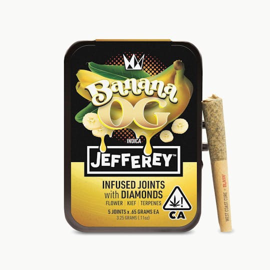 West Coast Cure - Banana OG - Jefferey Infused Joint .65g 5 Pack - 1