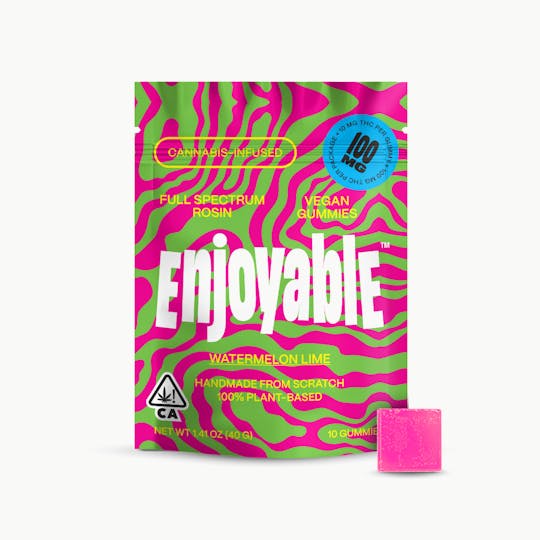 Enjoyable - Enjoyable Full Spectrum Rosin Watermelon Lime Vegan Gummies 100mg - 1