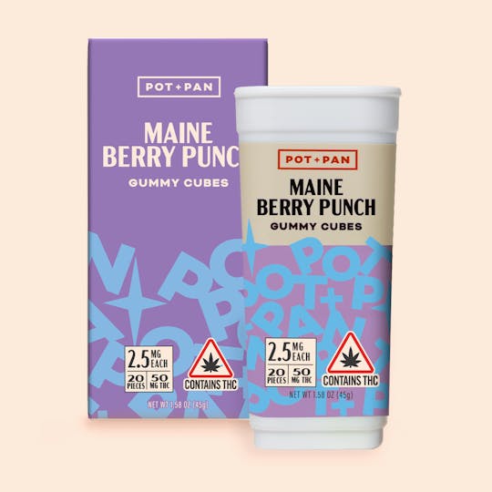 Pot + Pan - Pot + Pan | Indica | Maine Berry Punch Gummy Cubes | 20 pieces (2.5mg) - 1