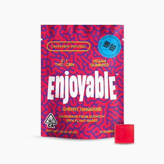 Enjoyable - Enjoyable 2:1 THC:CBN Cherry Tangerine Vegan Gummies 100mg:50mg - 1