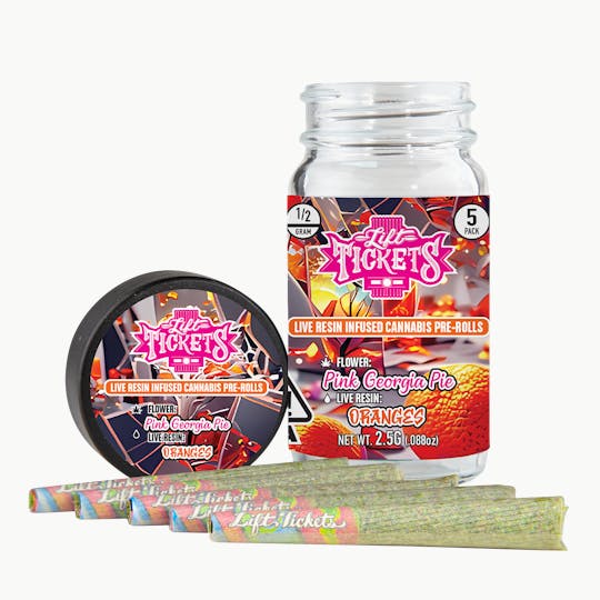 Lift Tickets - Pink Georgia Pie x Oranges - Infused Pre-Roll 5-Pack - 1