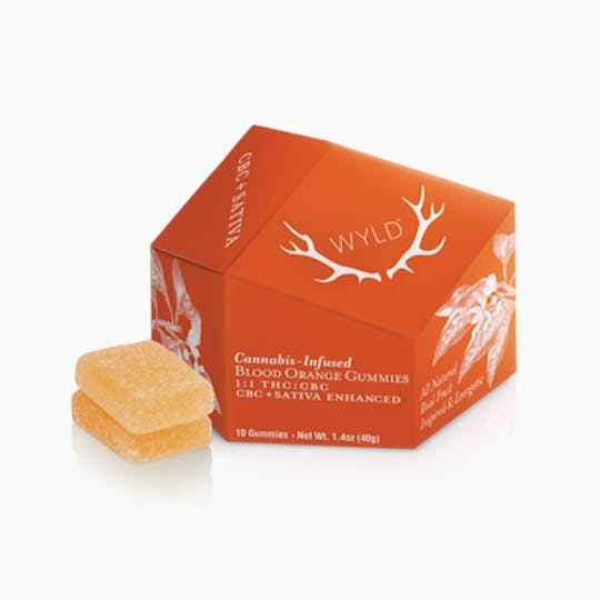 WYLD - *HIGH DOSE* Blood Orange 1:1 CBC Sativa Enhanced Gummies | MI - 1
