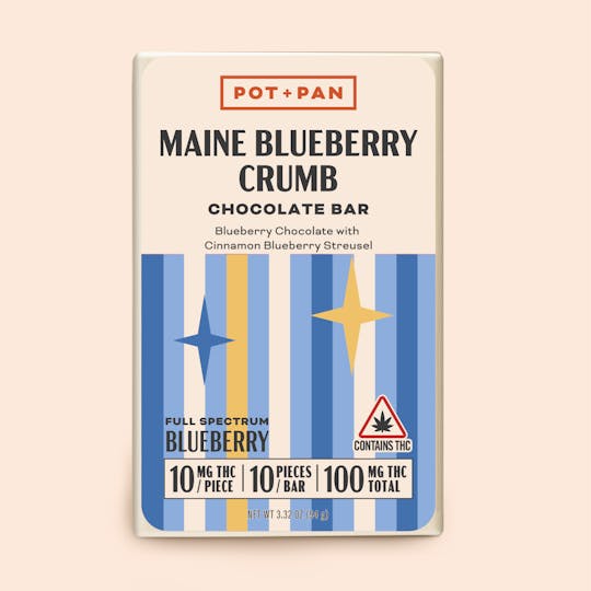 Pot + Pan - Pot + Pan | Maine Blueberry Crumb Chocolate Bar | 10 pieces (10mg) - 1