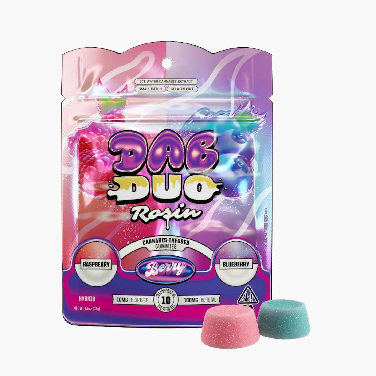 ABX - Raspberry + Blueberry Dab Duos Rosin Gummies - 100mg