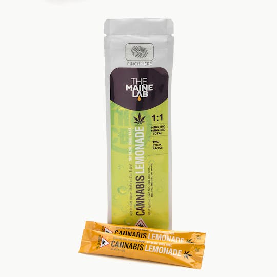The Maine Lab - Beverage Stick Pack - Lemonade 1:1 (5mg THC: 5mg CBD) Stick (2-Pack) - 1