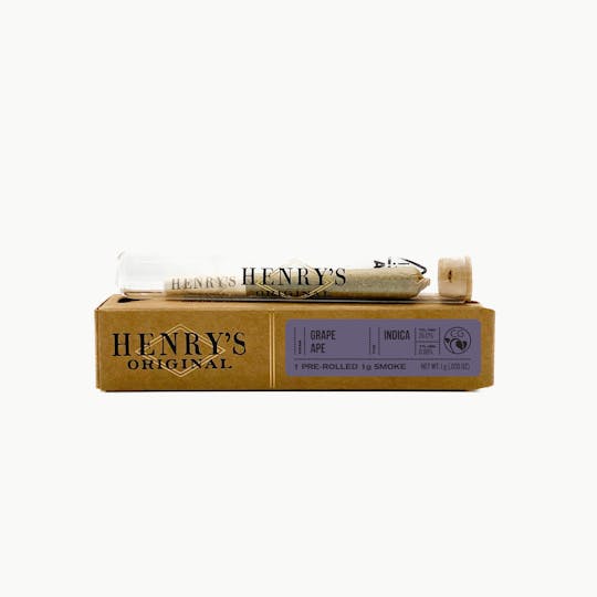 Henry's Original - 1g Single Preroll- Grape Ape - 1