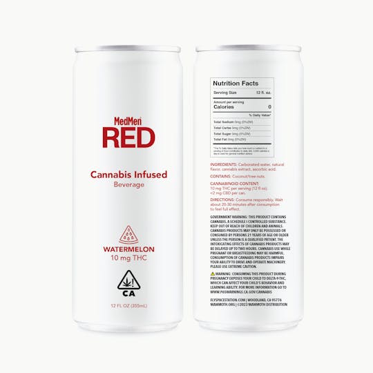 MedMen Red - Watermelon THC Infused Sparkling Beverage - 1