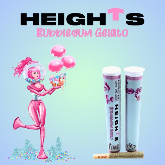 Heights Flower - HEIGHTS Bubblegum Gelato - 1g Pre-Roll Indoor Flower - 1