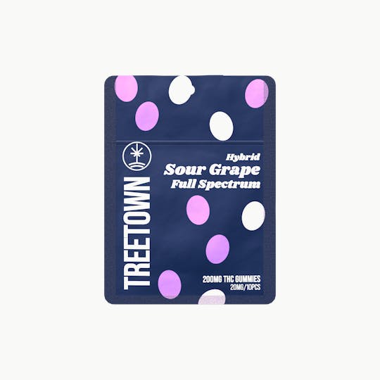 Treetown - Sour Grape - Full Spectrum Gummies - 10 units x 20mg THC (200mg) - 1