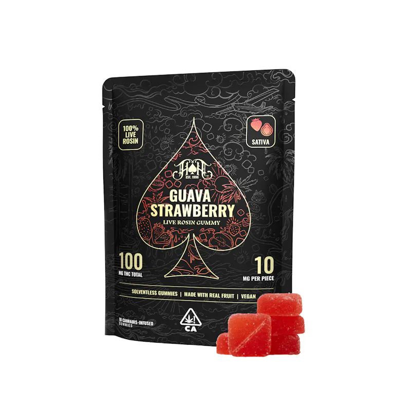Heavy Hitters Guava Strawberry Sativa - Live Rosin Gummies