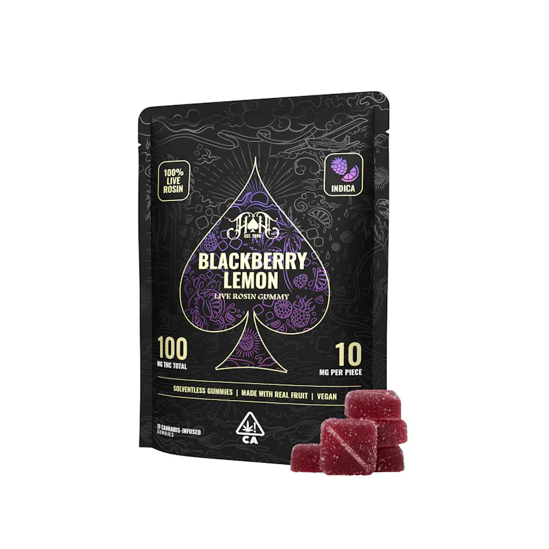 Heavy Hitters Blackberry Lemon Indica - Live Rosin Gummies