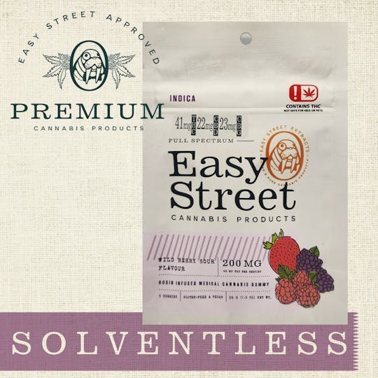 Easy Street Extracts - Wild Berry Sour - Indica - 200mg - 2:1:1 (THC:CBD:CBG) - 1
