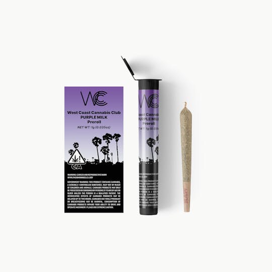 West Coast Cannabis Club - WCC | Purple Milk Preroll - 1