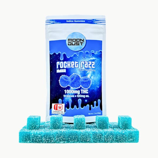 MOON DUST - 1000MG THC GUMMIES - ROCKET RAZZ - INDICA - 1