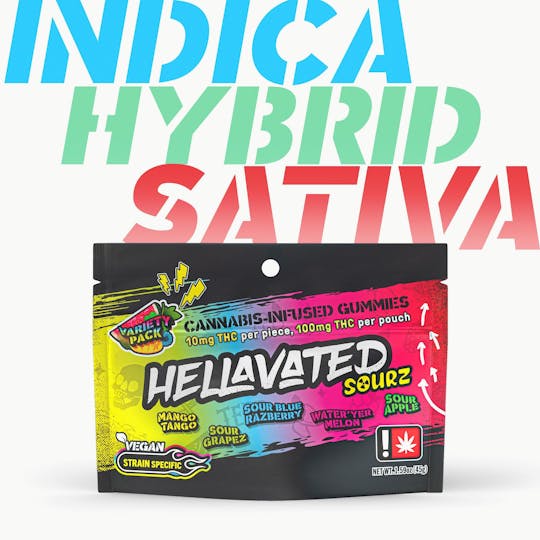Hellavated - Sour Variety Gummiez 100mg 10-pack - 1