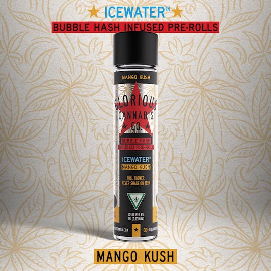 Glorious Cannabis Company - Mango Kush 1G | Bubble Hash Infused Pre-Roll | Glorious Cannabis Co. - 1