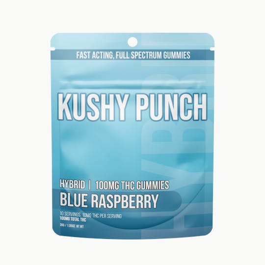 Kushy Punch - Kushy Punch - Hybrid Blue Raspberry INDIVIDUAL GUMMIES 100MG - 1