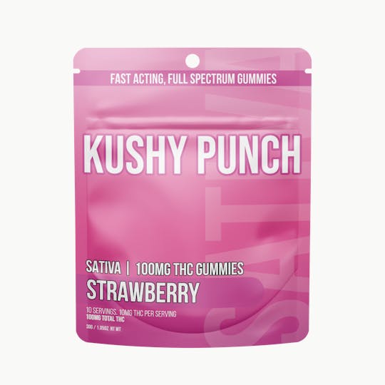 Kushy Punch - Kushy Punch - Sativa Strawberry INDIVIDUAL GUMMIES 100MG - 1
