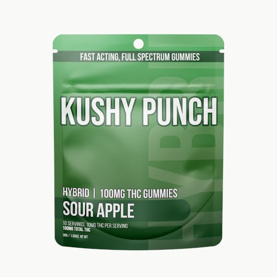 Kushy Punch - Kushy Punch - Hybrid Green Apple INDIVIDUAL GUMMIES 100MG - 1