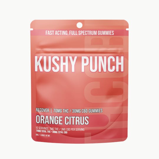 Kushy Punch - Kushy Punch Recover (2:1) Orange Citrus - INDIVIDUAL GUMMIES 90MG - 1