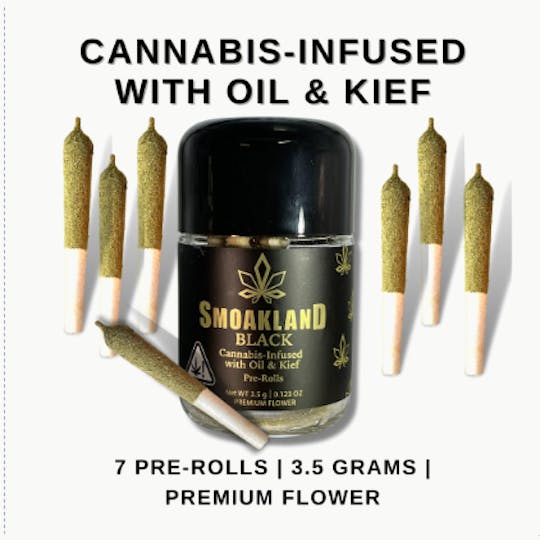 Smoakland - BLACK - Infused Pre-Rolls - Durban Poison (S) 7pk - 3.5g - 1